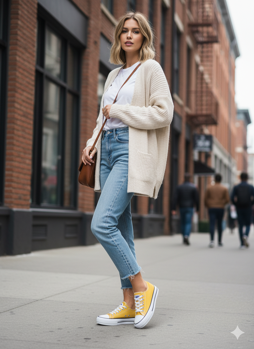 Zapatillas de Lona color Amarillo Mostaza